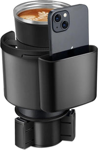 HUPLA 2-in-1 Car Cup Holder Expander with Phone Holder | Multifunction Car Drink & Storage Organizer