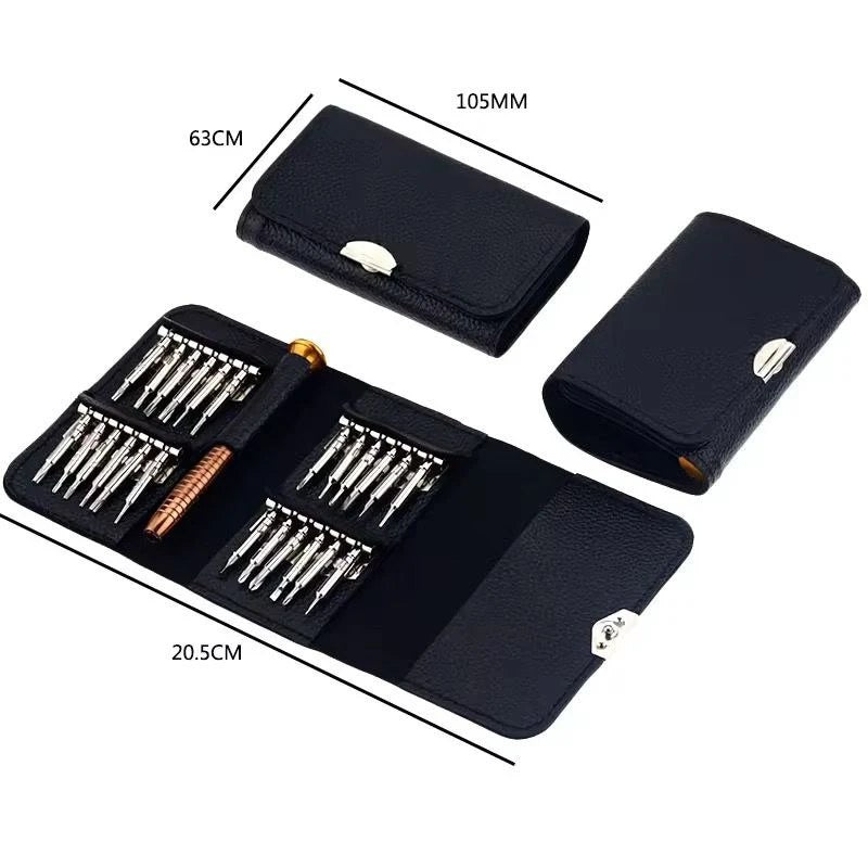 HUPLA Precision Screwdriver Set with Interchangeable Bits | Mini Repair Tool Kit with Metal Handle & Portable Storage Pouch for Electronics, Watches, Eyeglasses & Small Devices