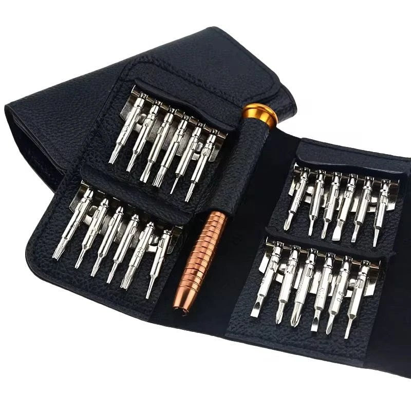 HUPLA Precision Screwdriver Set with Interchangeable Bits | Mini Repair Tool Kit with Metal Handle & Portable Storage Pouch for Electronics, Watches, Eyeglasses & Small Devices