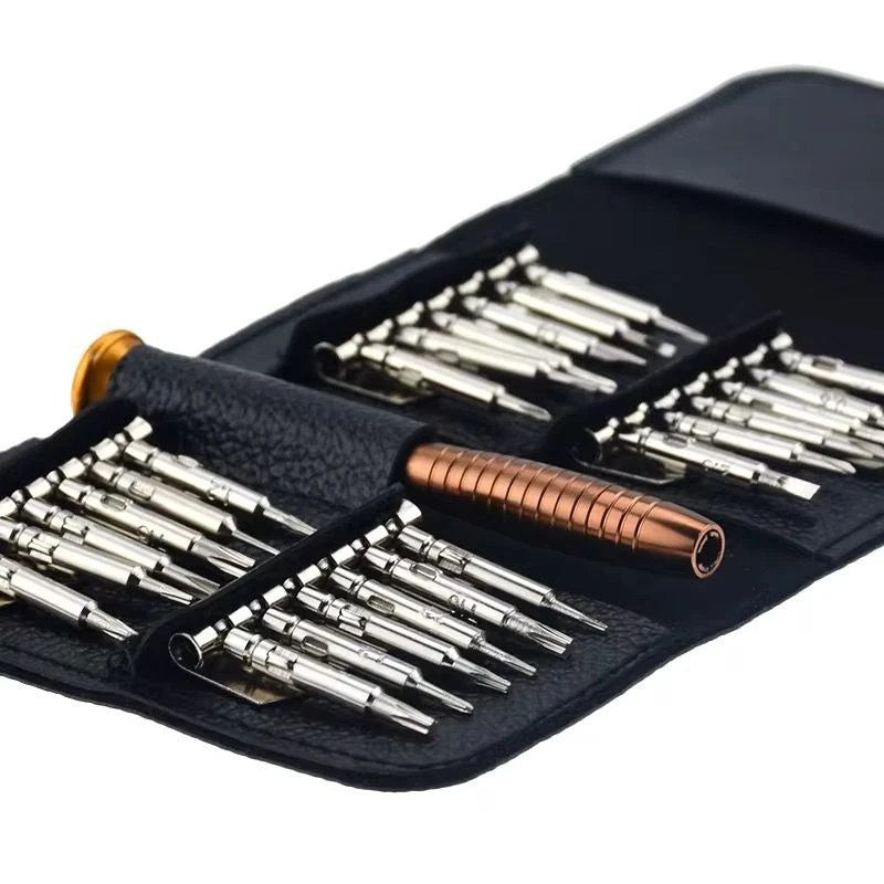 HUPLA Precision Screwdriver Set with Interchangeable Bits | Mini Repair Tool Kit with Metal Handle & Portable Storage Pouch for Electronics, Watches, Eyeglasses & Small Devices