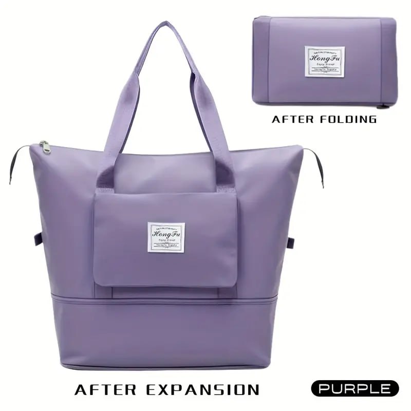 HUPLA Foldable Expandable Travel Bag for Women | Large Capacity Tote Bag | Lightweight Folding Luggage Bag | Weekend, Shopping & Travel Bag