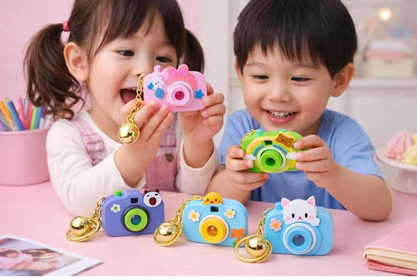 Mini Unicorn Rainbow Projection Camera Keychain – Interactive Light-Up Toy & Bag Charm