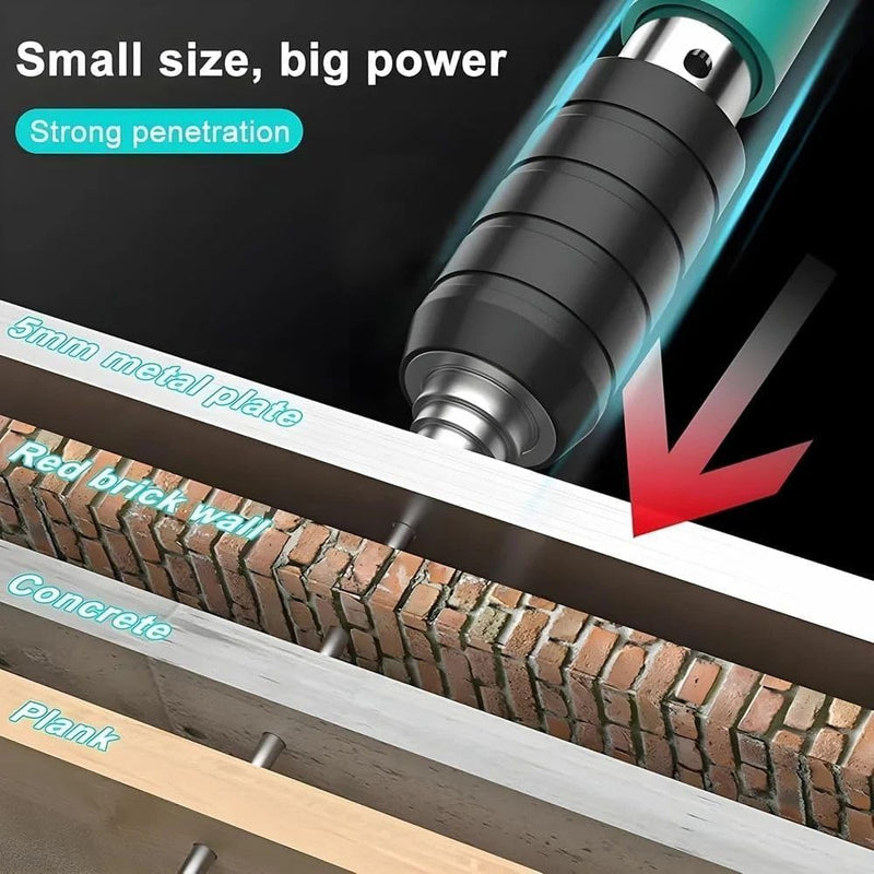 Manual Steel Nail Gun Tool Kit with 20 Nails (Adult Use Only)| Concrete Wall Fastening Tool Manual Steel Nail Gun Tool Kit with 20 Nails | Heavy Duty Concrete Wall Fastening Tool