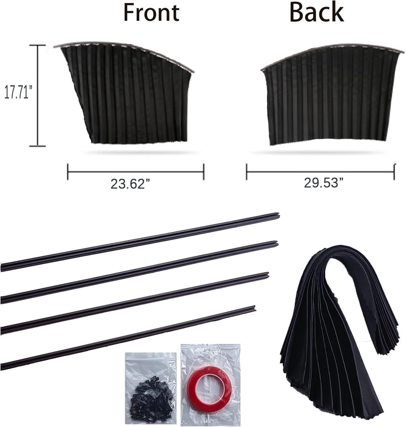 HUPLA Car Window Sun Shade Curtains | Pleated Privacy & Sun Protection Shades for Side Windows – 4 Pcs Set