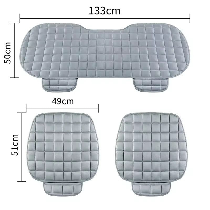 HUPLA Universal Car Seat Cover Set – Premium Quilted Cushion Protector for Front & Rear Seats | Anti-Slip, Breathable & Comfortable | Beige (3 Pieces)