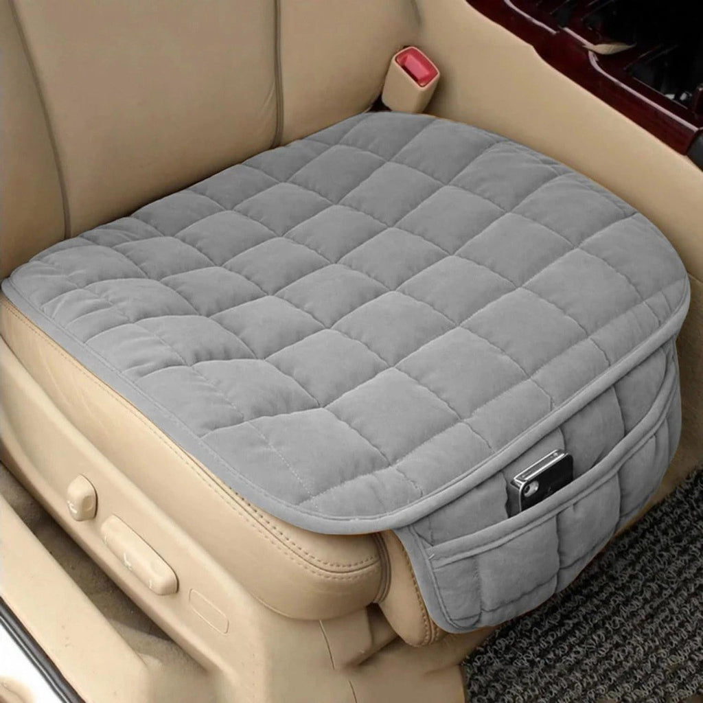 HUPLA Universal Car Seat Cover Set – Premium Quilted Cushion Protector for Front & Rear Seats | Anti-Slip, Breathable & Comfortable | Beige (3 Pieces)