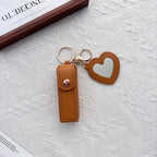 (3 pcs) Heart Shape Lip Balm Keychain Set for Women & Girls | Portable Mirror Lipstick Holder Keyring Combo | Cute Travel Cosmetic Accessory Pack of 3