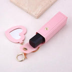 (3 pcs) Heart Shape Lip Balm Keychain Set for Women & Girls | Portable Mirror Lipstick Holder Keyring Combo | Cute Travel Cosmetic Accessory Pack of 3