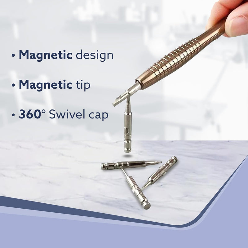 HUPLA Precision Screwdriver Set with Interchangeable Bits | Mini Repair Tool Kit with Metal Handle & Portable Storage Pouch for Electronics, Watches, Eyeglasses & Small Devices
