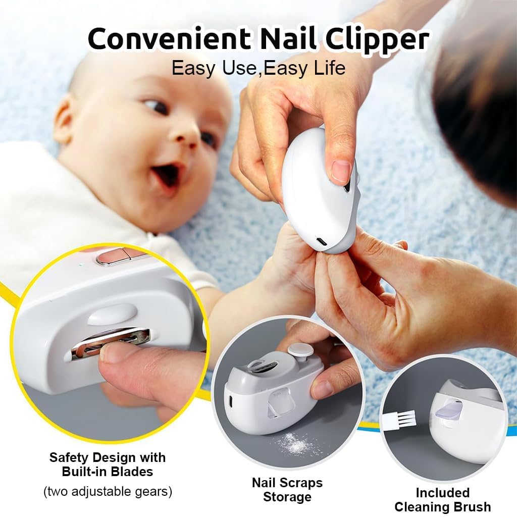 Rechargeable Electric Nail Clipper | Automatic Nail Trimmer & Polisher with LED Light | USB Charging Rechargeable Electric Nail Clipper with Automatic Nail Trimmer & Polisher | USB Charging