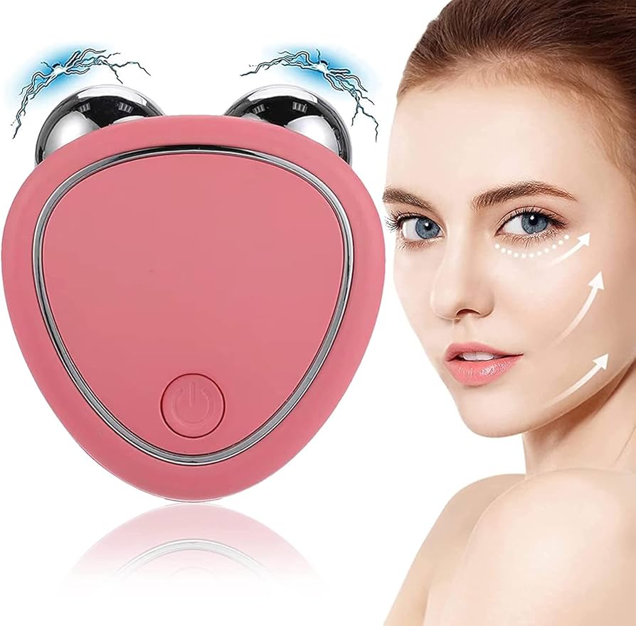 Electric Facial Massager & Face Lifting Roller – Dual Metal Ball Vibrating Skin Massage Tool for Face & Jawline