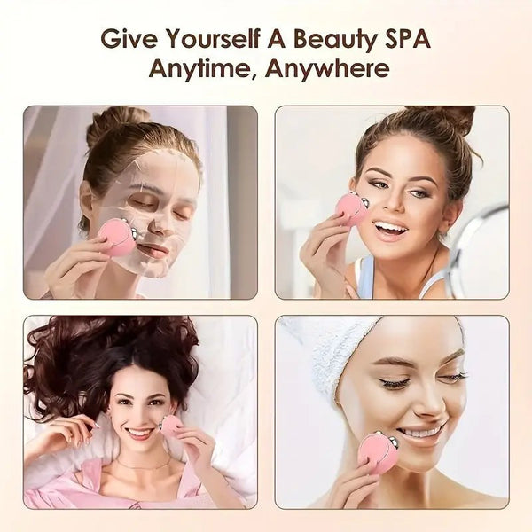 Electric Facial Massager & Face Lifting Roller – Dual Metal Ball Vibrating Skin Massage Tool for Face & Jawline