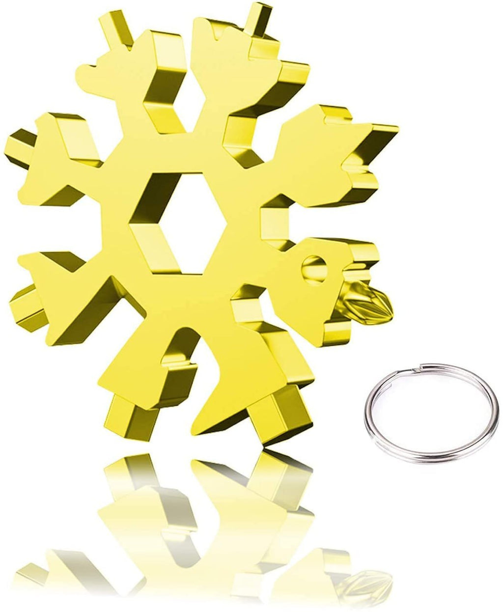 HUPLA Snowflake Multi-Tool Keychain | Compact Multipurpose Pocket Tool with Wrench & Screwdriver Functions
