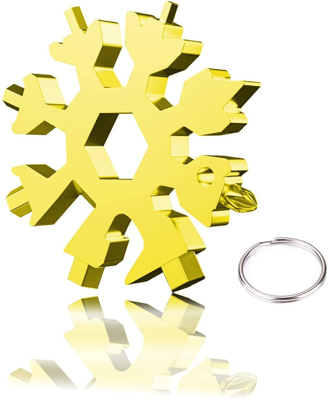 HUPLA Snowflake Multi-Tool Keychain | Compact Multipurpose Pocket Tool with Wrench & Screwdriver Functions