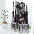 Makeup Brush Holder Organizer – Clear Acrylic Cosmetic Brush Storage Stand for Vanity, Dressing Table & Beauty Essentials