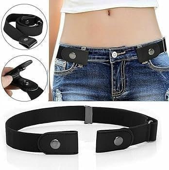 No-Sew Jeans Waist Adjuster Belt – Adjustable Elastic Waistband Extender for Jeans, Pants & Trousers