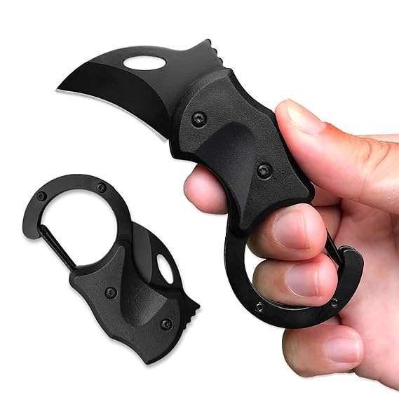 Mini Folding Utility Knife Keychain with Carabiner Clip – Compact EDC Pocket Cutter