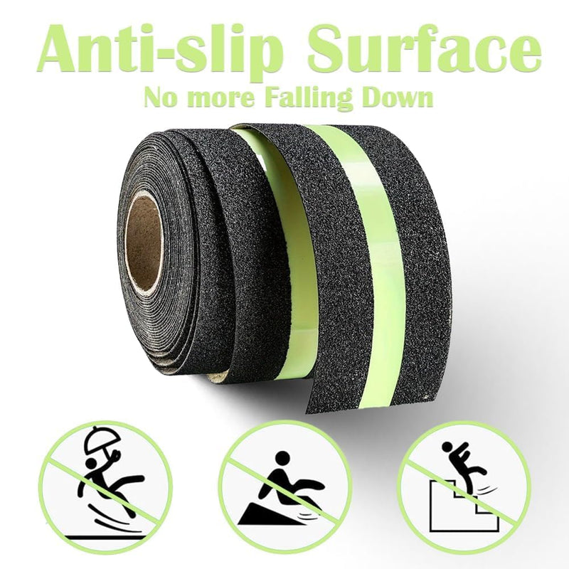 HUPLA Anti-Skid Glow in The Dark Safety Tape | Self-Adhesive Non-Slip Grip Tape for Stairs, Floors & Ramps