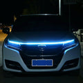 Car Front Grille LED Light Bar – Stylish Blue Illuminated DRL Strip for Automotive Exterior Styling