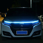 Car Front Grille LED Light Bar – Stylish Blue Illuminated DRL Strip for Automotive Exterior Styling