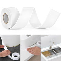 HUPLA Waterproof Sink Sealing Tape 3.8 cm × 3.2 m | Self-Adhesive Kitchen & Bathroom Gap Sealing Strip for Sink, Wash Basin, Bathtub & Toilet Base – White