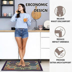 HUPLA Multicolour Printed Kitchen Floor Mat & Runner | Decorative Geometric Mandala Design Kitchen Rug for Sink, Countertop & Home Entrance | Rectangular Floor Mat