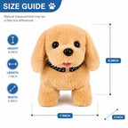 HUPLA Cute Puppy Dog Soft Toy | Fluffy Golden Brown Plush Puppy with Realistic Dog Design, Soft Fur & Decorative Collar | Stuffed Animal Toy for Kids & Gifting – 1 Pc