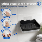 HUPLA Wall Mounted Soap Holder with 2 Hanging Hooks & Drainage Tray | Space Saving Bathroom Soap Dish Organizer | Black – 1 Piece