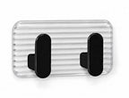 HUPLA Transparent Double Wall Hook | Self-Adhesive No-Drill Wall-Mounted Hanger with 2 Black Hooks for Towels, Loofahs, Keys & Accessories – Single Piece