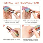 HUPLA 2-in-1 Rechargeable Hair Remover for Women | Eyebrow, Facial & Body Trimmer | Painless Electric Razor with USB Charging & Precision Heads