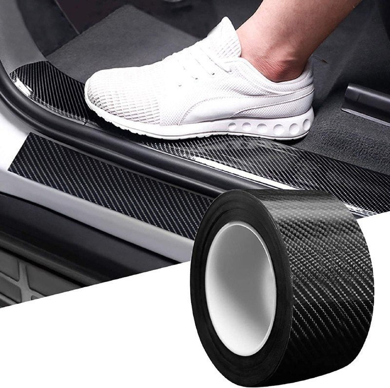 HUPLA Car Door Sill Protector – Carbon Fibre Style Anti-Scratch Guard Strip