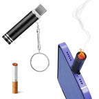 USB-C Instant Heat Cigarette Lighter with Keychain – Phone Powered Flameless Heating Lighter, No Gas, No Refill | 1 Pc
