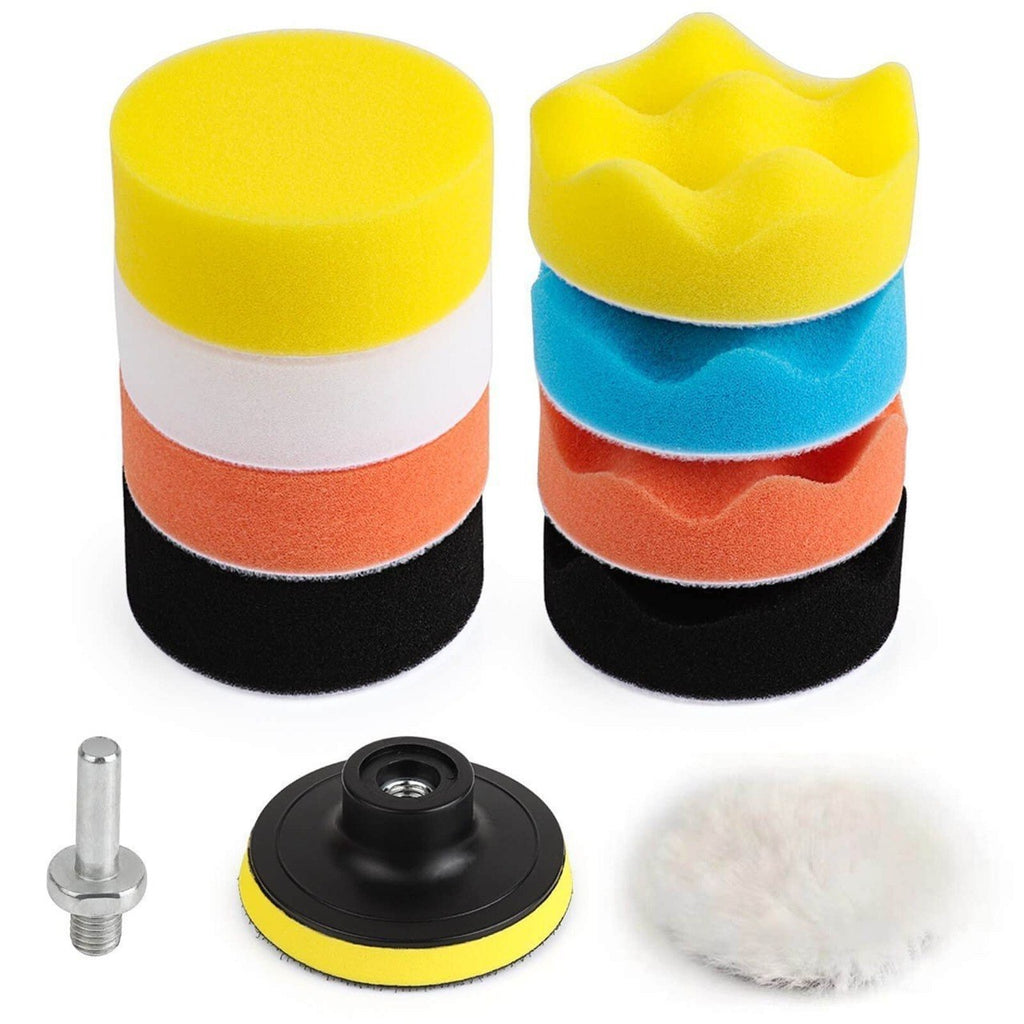 Car Polishing & Buffing Sponge Pads Kit with Drill Backing Plate & Adapter