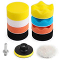 Car Polishing & Buffing Sponge Pads Kit with Drill Backing Plate & Adapter