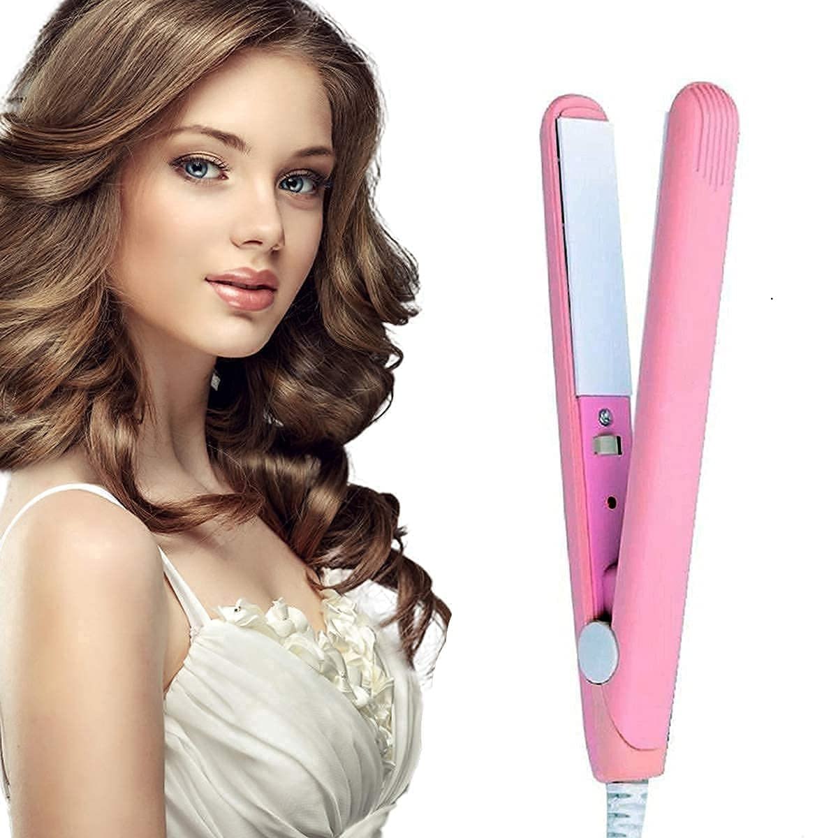 Mini Hair Straightener for Women – Compact Electric Hair Straightening & Styling Iron with Ceramic Plates