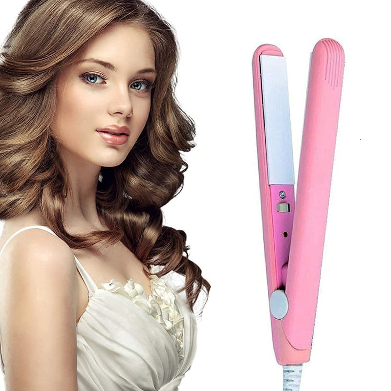 Mini Hair Straightener for Women – Compact Electric Hair Straightening & Styling Iron with Ceramic Plates