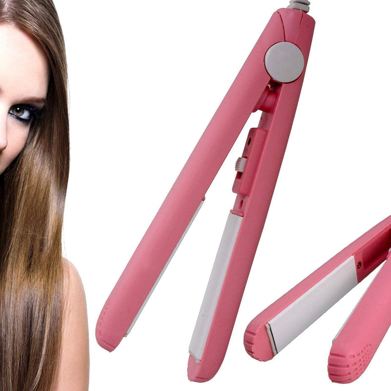 Mini Hair Straightener for Women – Compact Electric Hair Straightening & Styling Iron with Ceramic Plates