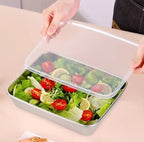 HUPLA Rectangular Stainless Steel Food Storage Container with Transparent Lid | Reusable Kitchen Storage Box for Salads, Fruits, Meals & Leftovers | Multipurpose Food Container – Silver