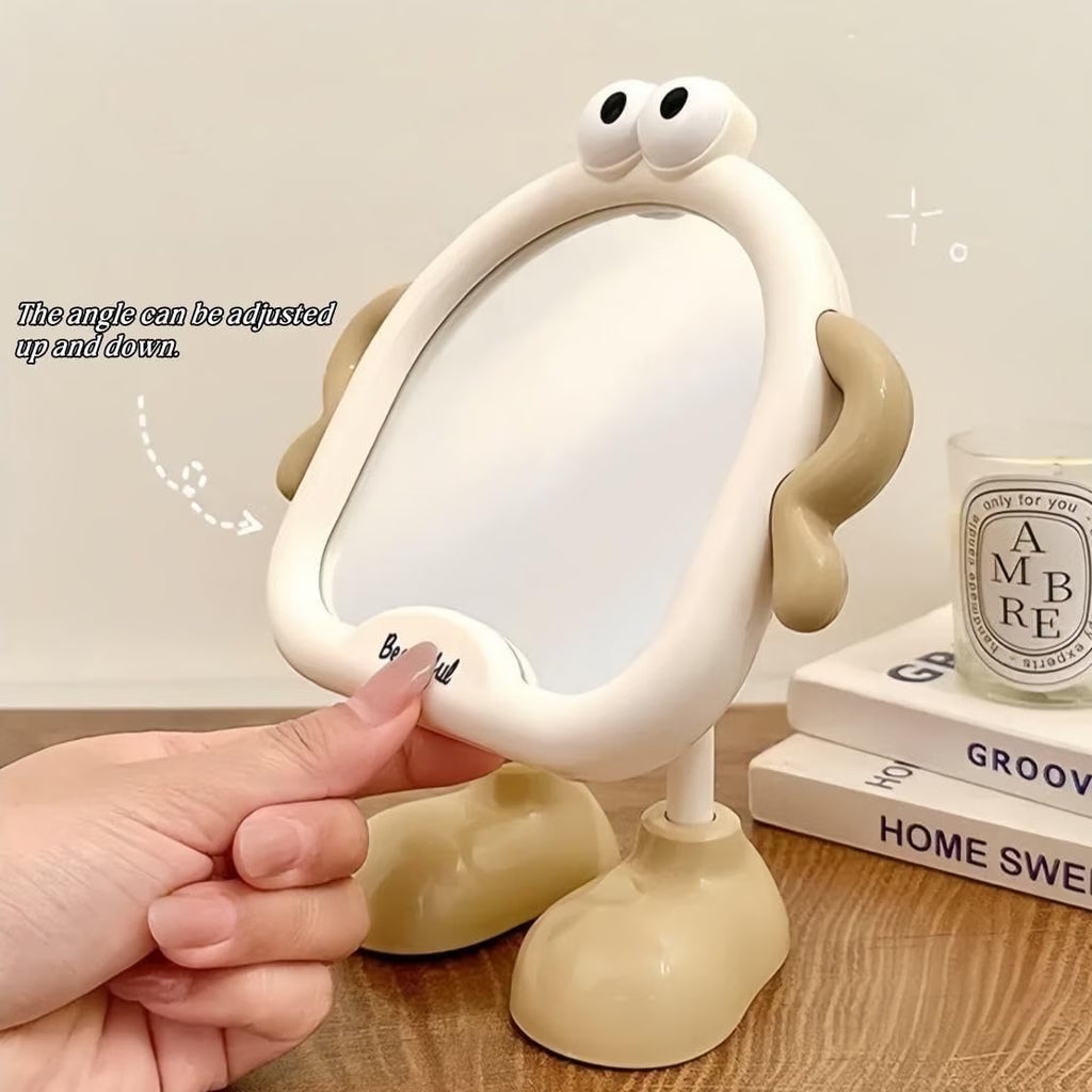 Cute Cartoon Standing Table Mirror for Kids & Girls – Portable Desktop Makeup & Dressing Mirror with Fun Character Design