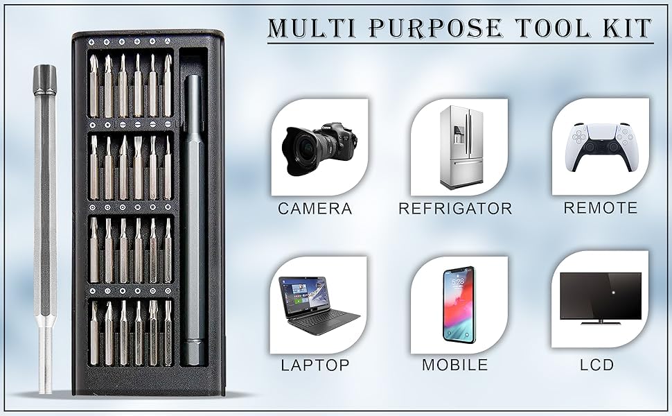 HUPLA 24-in-1 Precision Screwdriver Set | Portable Utility Repair Kit for Mobile, Laptop, Watch & Electronics | Magnetic Bits Toolkit
