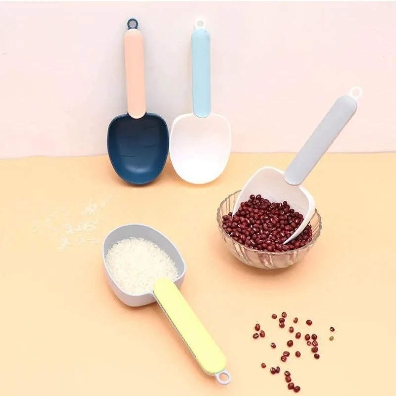 HUPLA Multipurpose Plastic Scoop with Long Handle | Lightweight Measuring & Serving Scoop for Rice, Flour, Grains, Pet Food & Household Use | 1 Pc
