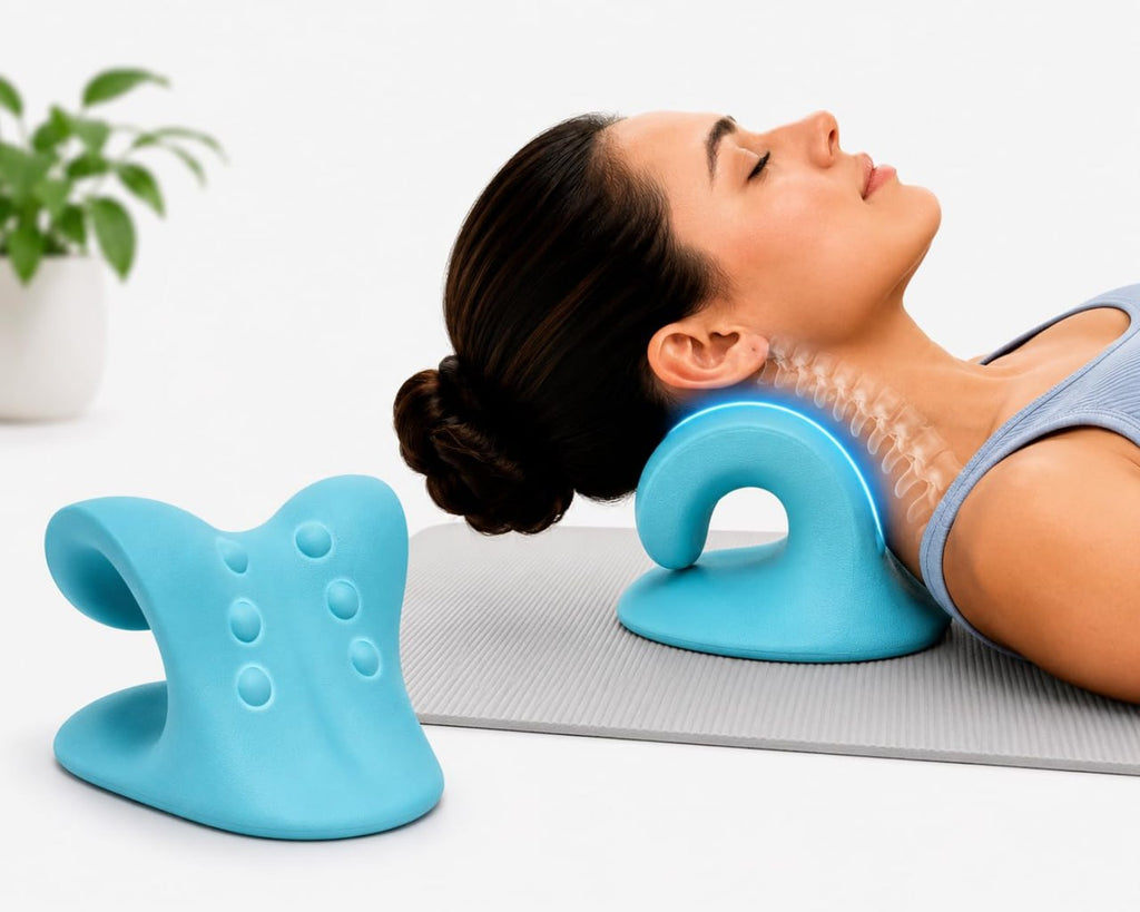 Cervical Neck Stretcher & Support Pillow – Ergonomic Neck Relaxation Device for Home Use