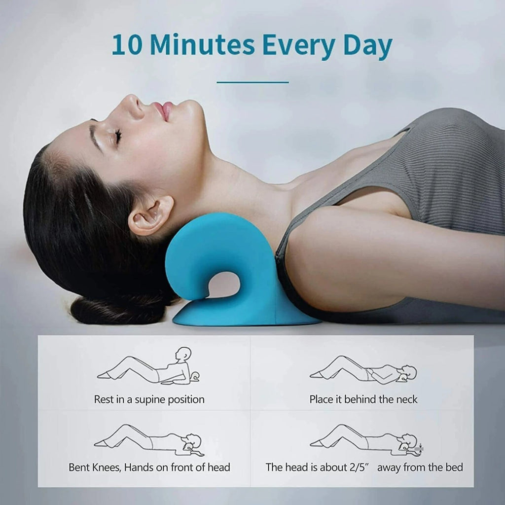 Cervical Neck Stretcher & Support Pillow – Ergonomic Neck Relaxation Device for Home Use