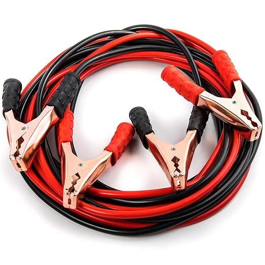 500 AMP Heavy-Duty Car Battery Jumper Cables – Red & Black Booster Wires with Insulated Alligator Clamps for Emergency Jump Starting