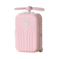 Mini Travel Mirror in Suitcase Design – Cute Portable Folding Makeup Mirror with Propeller Handle for Girls & Women