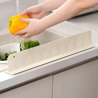 HUPLA Kitchen Sink Water Splash Guard | Long Countertop Water Splash Barrier for Sink & Washbasin | Kitchen Water Spillage Protector – Cream