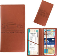 Car Document Holder & Organizer – PU Leather Vehicle Registration, Insurance & License Wallet with Multiple Card Slots
