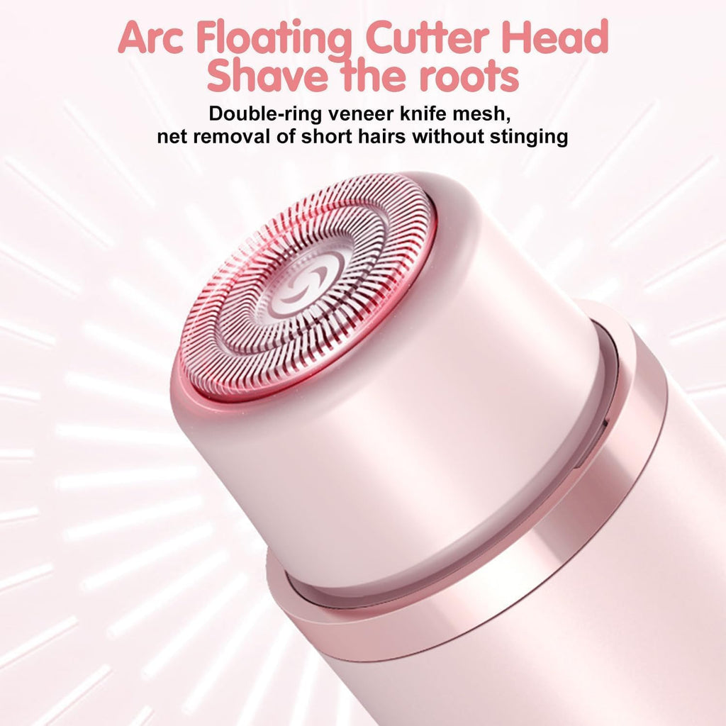 HUPLA 2-in-1 Rechargeable Women's Electric Shaver & Hair Trimmer | Dual-Head Body Hair Remover with Type-C Charging for Arms, Legs & Body Grooming – Rose Gold