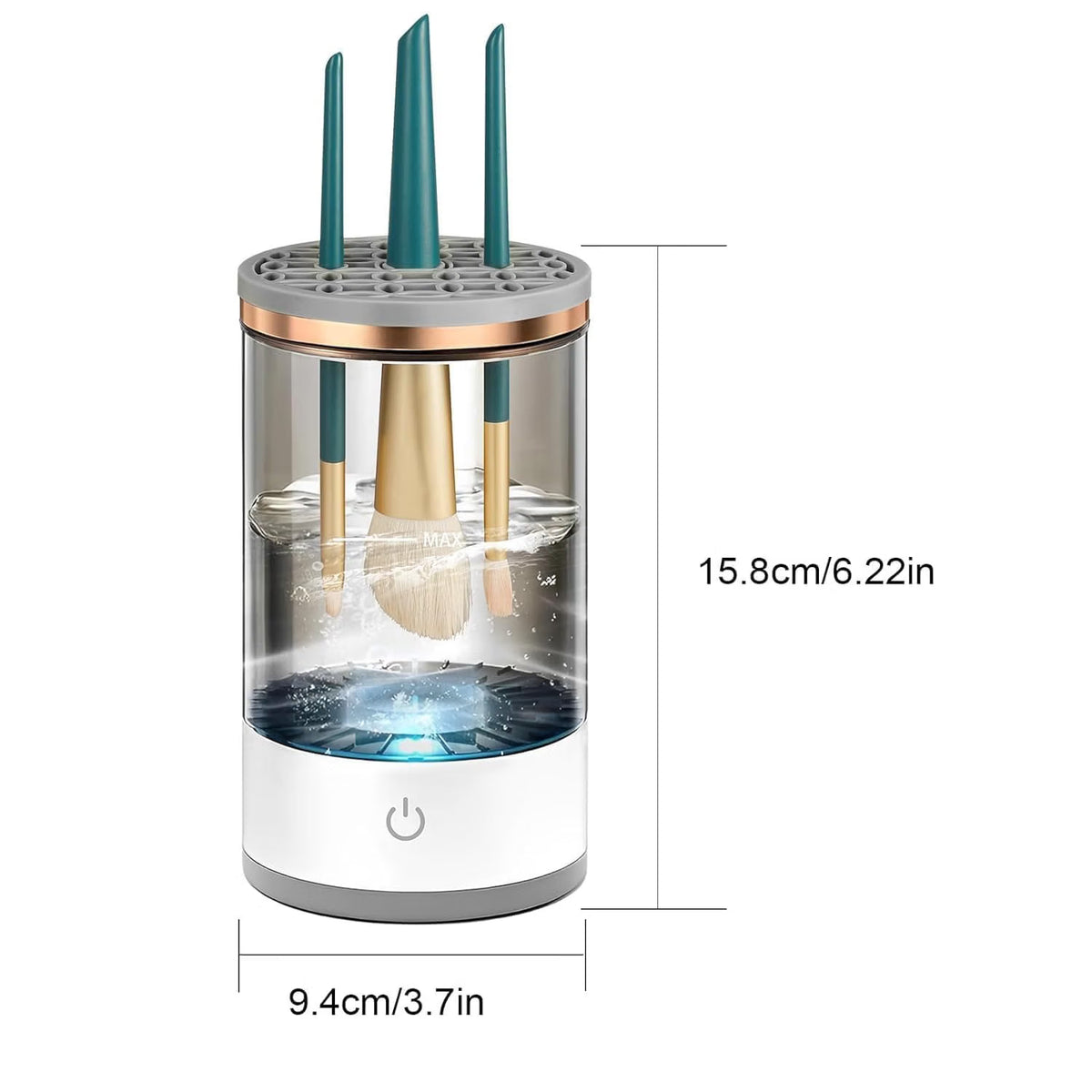 Electric Makeup Brush Cleaner & Washer – Automatic Cosmetic Brush Cleaning Machine with Water Cleaning Bowl