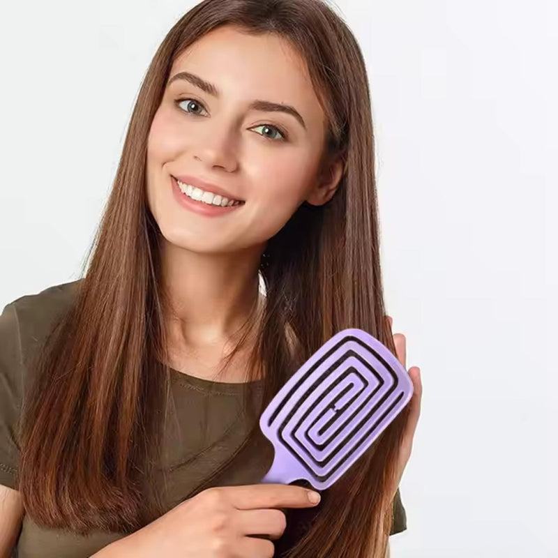 Flexible Detangling Hair Brush for Women & Girls – Gentle Scalp Massage Paddle Comb for Easy Hair Styling & Detangling